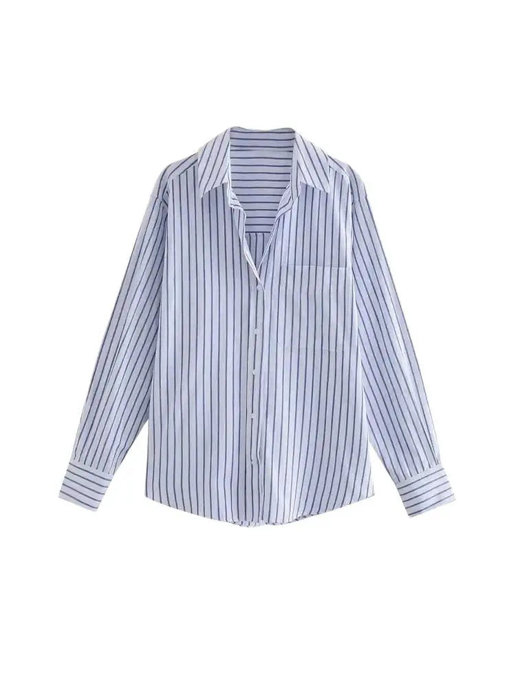 Intims - Chemise en popeline de coton rayée - 52781FR