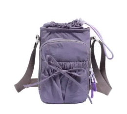 Sac Bandoulière Femme Léger à Noeud avec Porte-Bouteille – Pochette Téléphone pour Sport & Voyage
