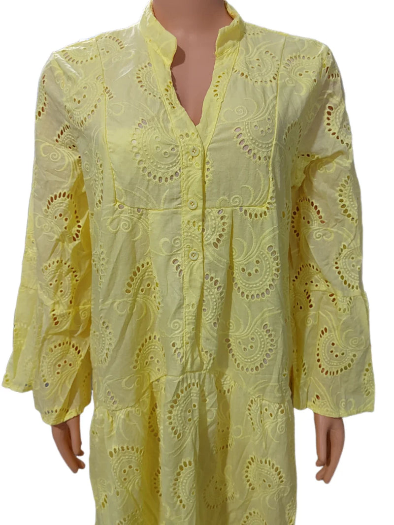 Intims - Robe chemise à broderie longue ample et à manches évasées - 37714FR