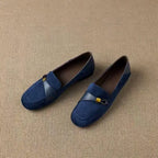 Mocassins en Daim à Bout Carré de Style Britannique - Femme