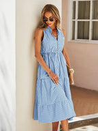 Robe Bohème Vintage à Rayures pour Femme - 57913FR