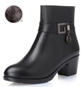 Intims - Bottines à Talon en Cuir avec Boucle et Bijoux Décoratifs - 57382FR