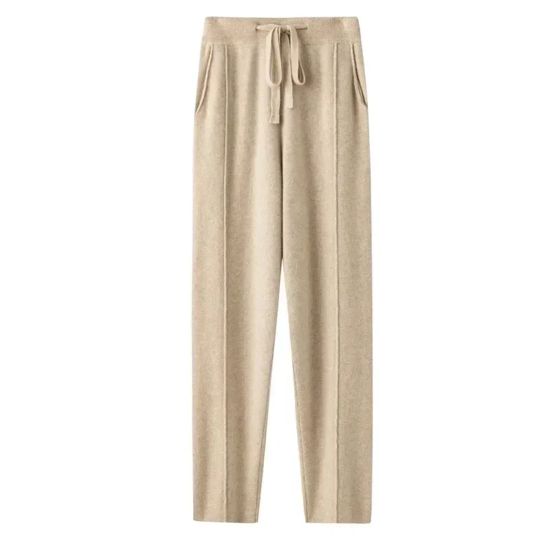 Intims - Pantalon en maille tricoté coupe droite avec taille élastique  - 89457FR