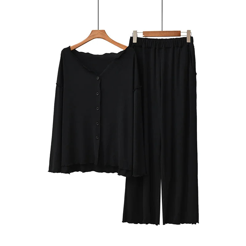 Intims - Pyjama en Coton Ultra-Doux Manches Longues & Pantalon pour Femme - 10002FR