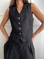 Intims - Ensemble Veston & Pantalon tailleur en Lin et Coton - 13547FR