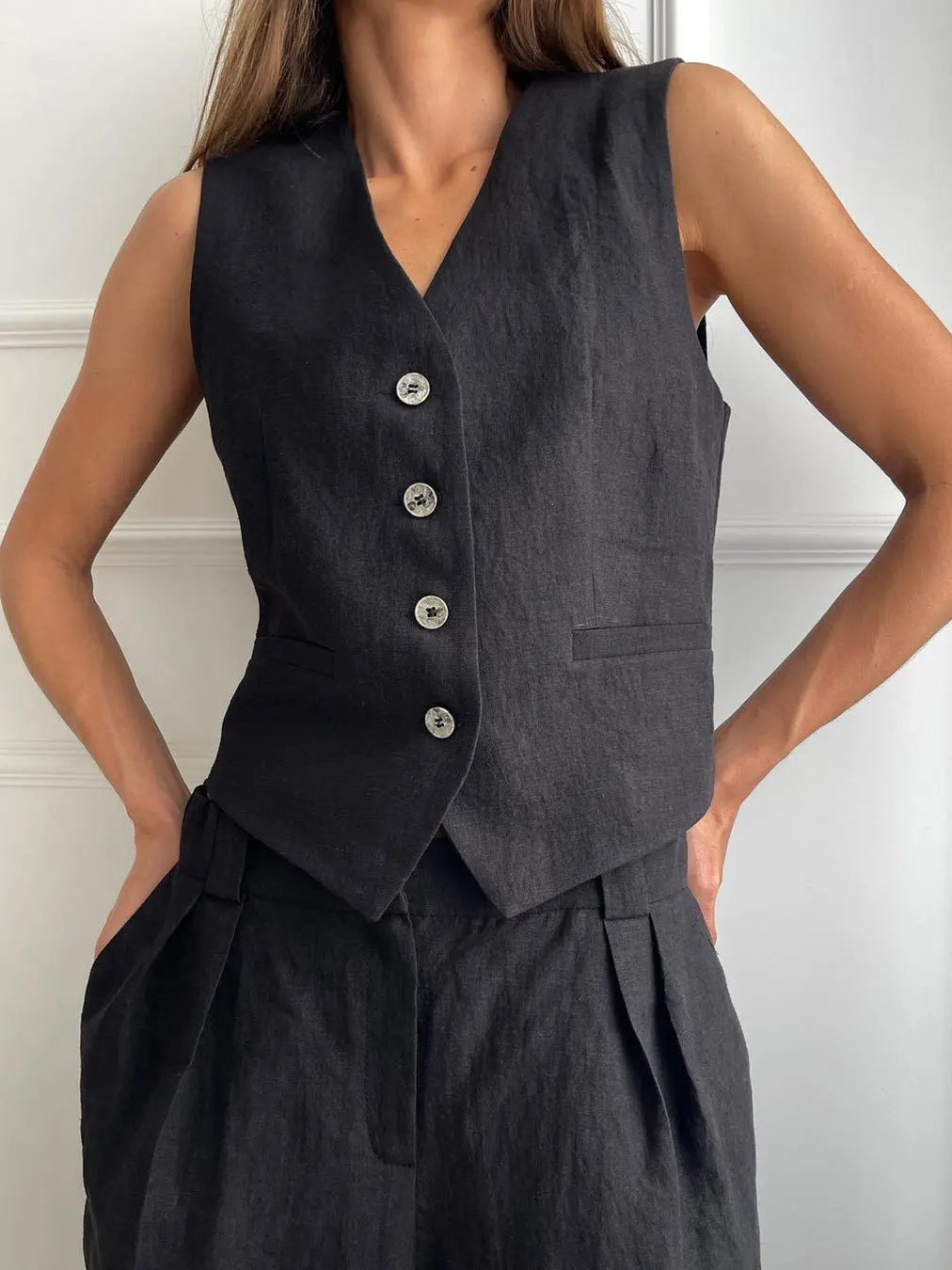 Intims - Ensemble Veston & Pantalon tailleur en Lin et Coton - 13547FR