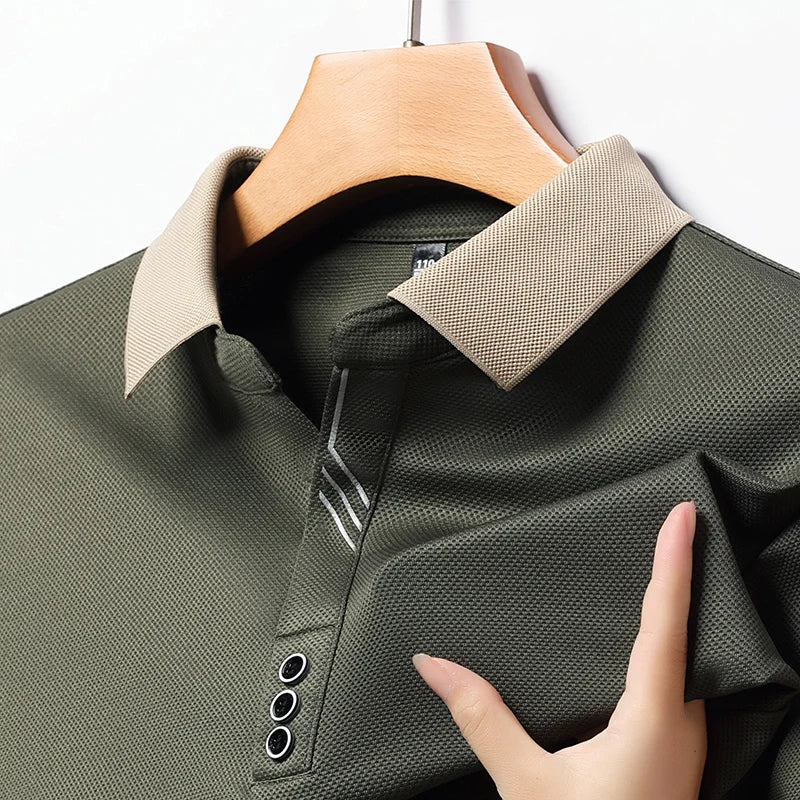 Intims - Polo à Manches Longues à Col Beige pour Homme - 91045FR
