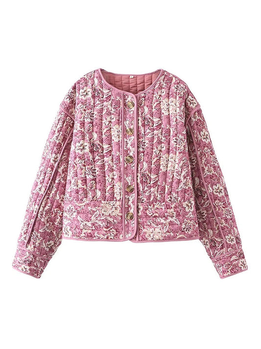 Intims - Veste Mi-Saison Matelassée Motif Floral Printanier - 87421FR