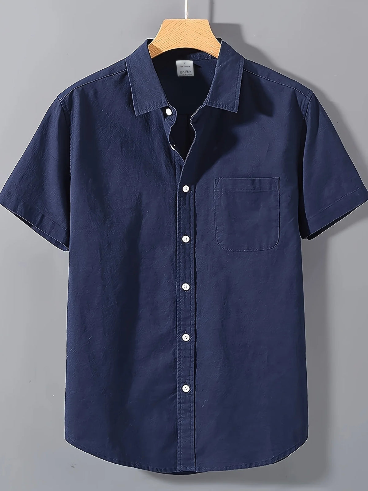 Chemise à Manches Courtes en Coton 100% pour Hommes — Décontractée et Respirante