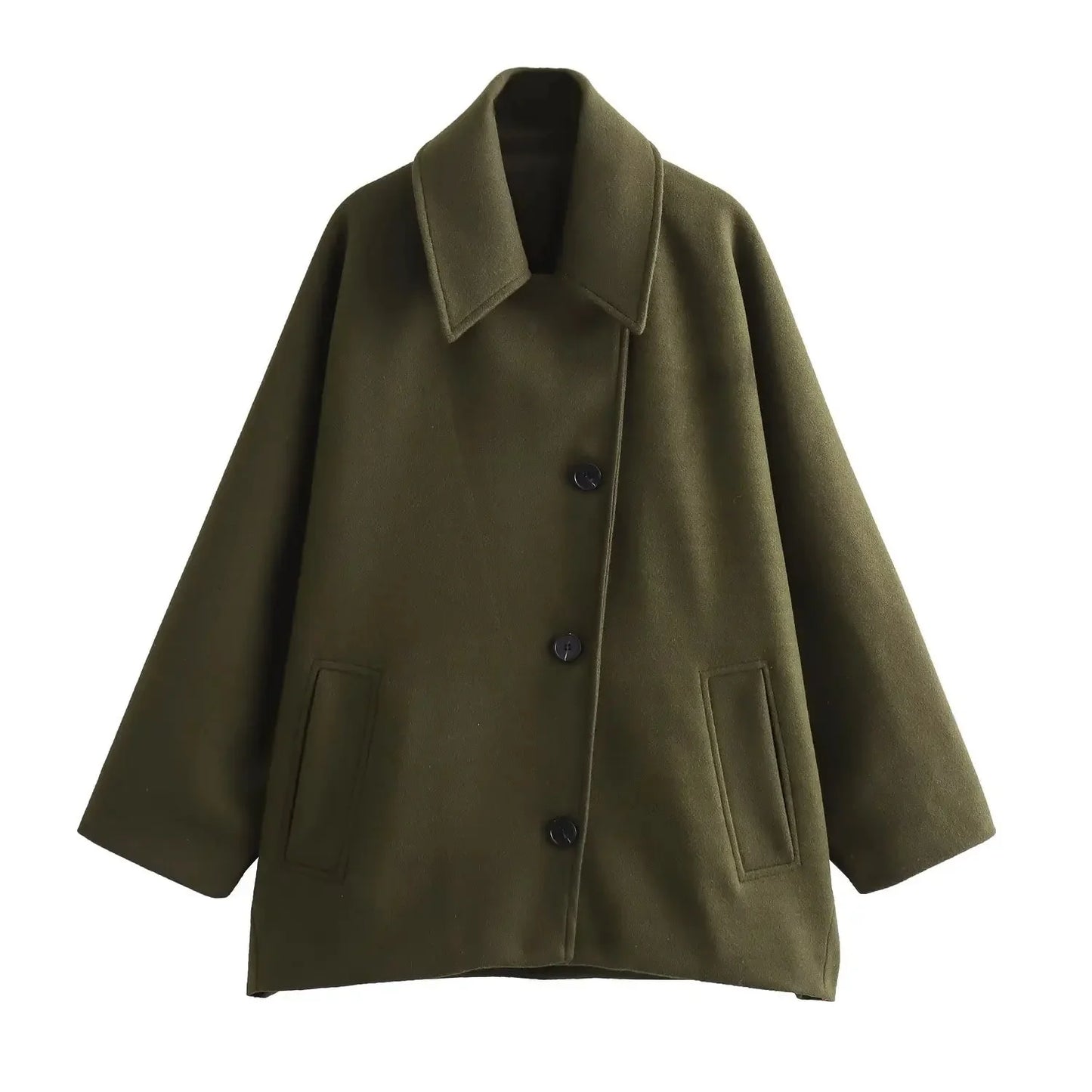 Manteau Vintage Court Imitation Laine