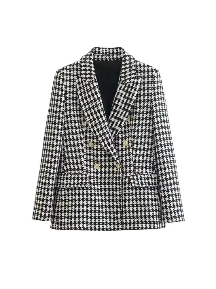 Ensemble Blazer & Short Motif Pied-de-poule