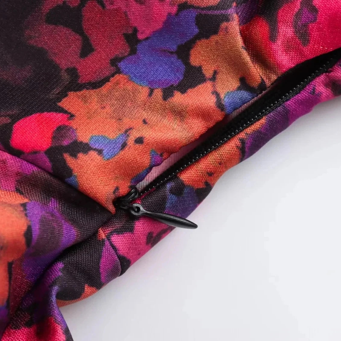 Intims - Robe Mi-Longue manches 3/4 - Motif florale automnale - 48329FR