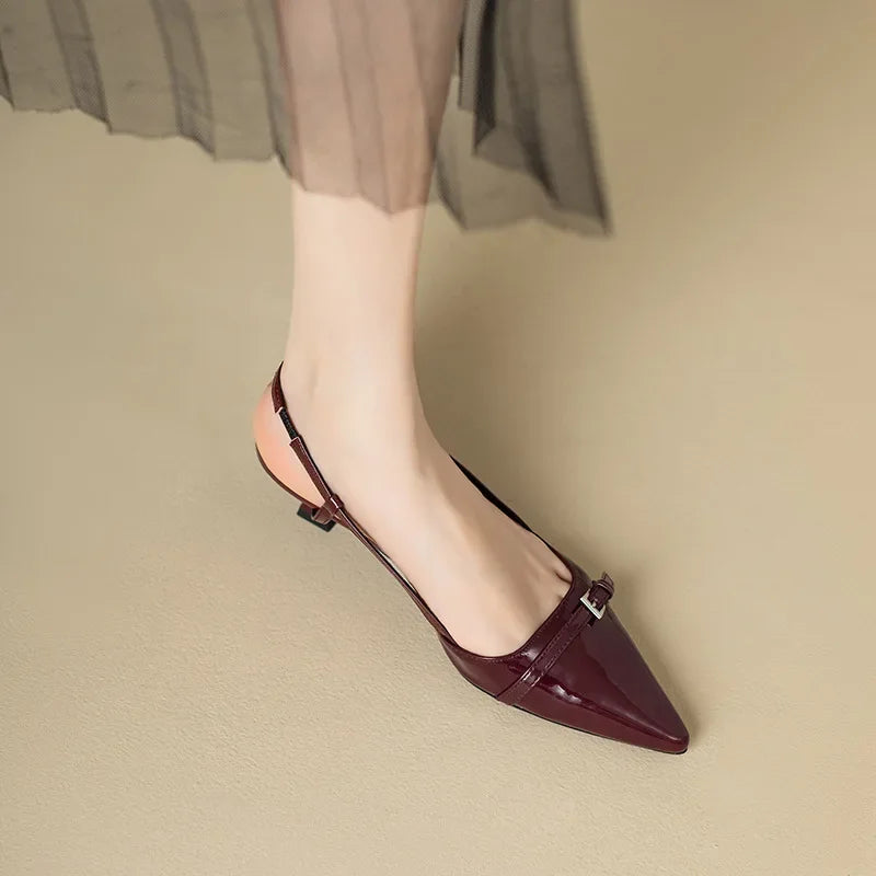 Intims - Escarpins Mini Talon Aiguille à Bout Pointu avec Détail Sangle - 45892FR