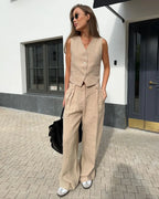 Intims - Ensemble Veston & Pantalon tailleur en Lin et Coton - 13548FR