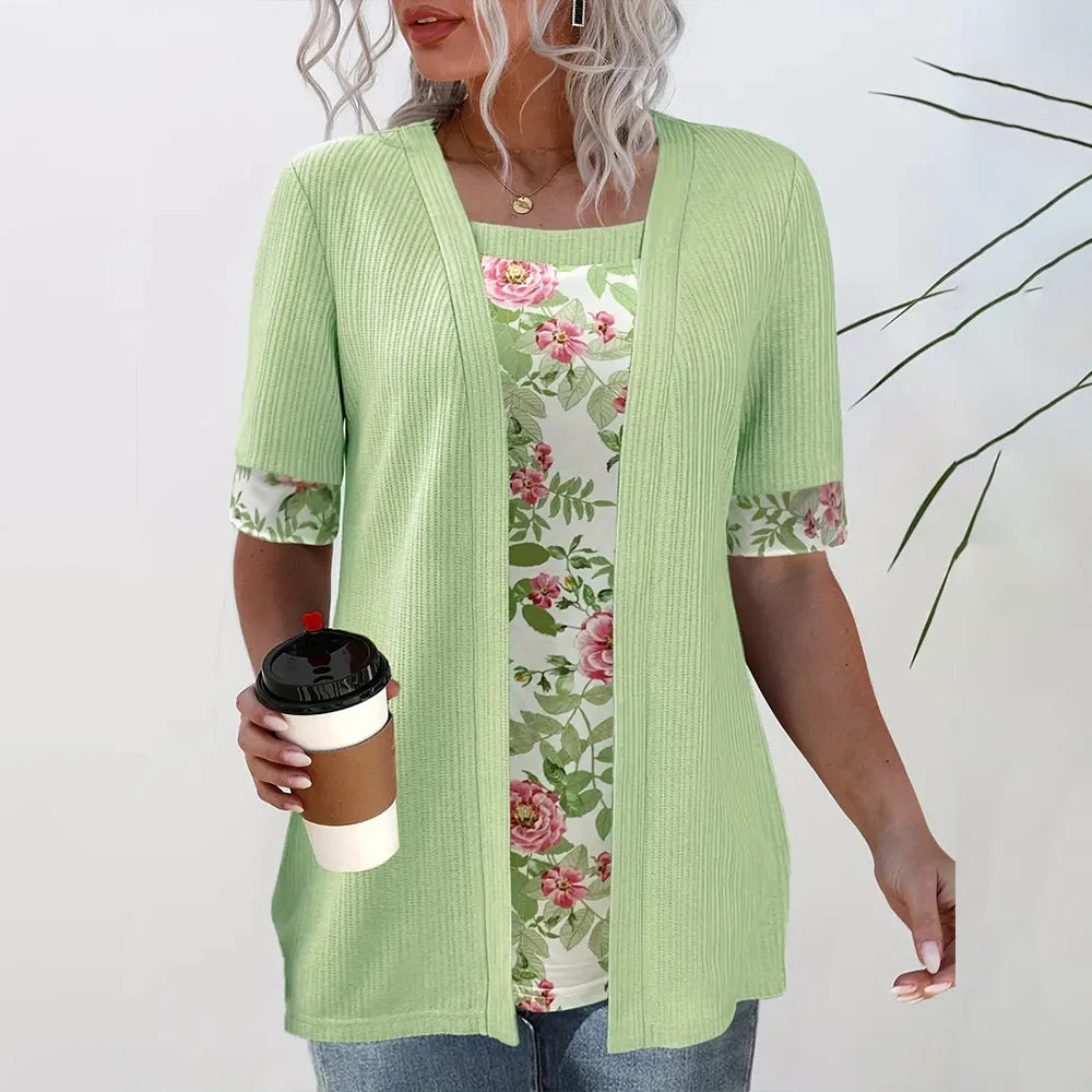 Intims - T-shirt 2 en 1 Chic Motif Fleuri
