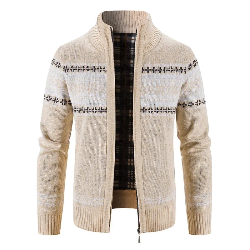 Cardigan Homme Épais à Motifs Scandinaves