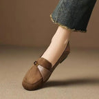 Mocassins en Daim à Bout Carré de Style Britannique - Femme