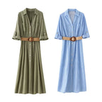 Intims - Robe Longue Chemise Manches 3/4 avec Ceinture - 72651FR