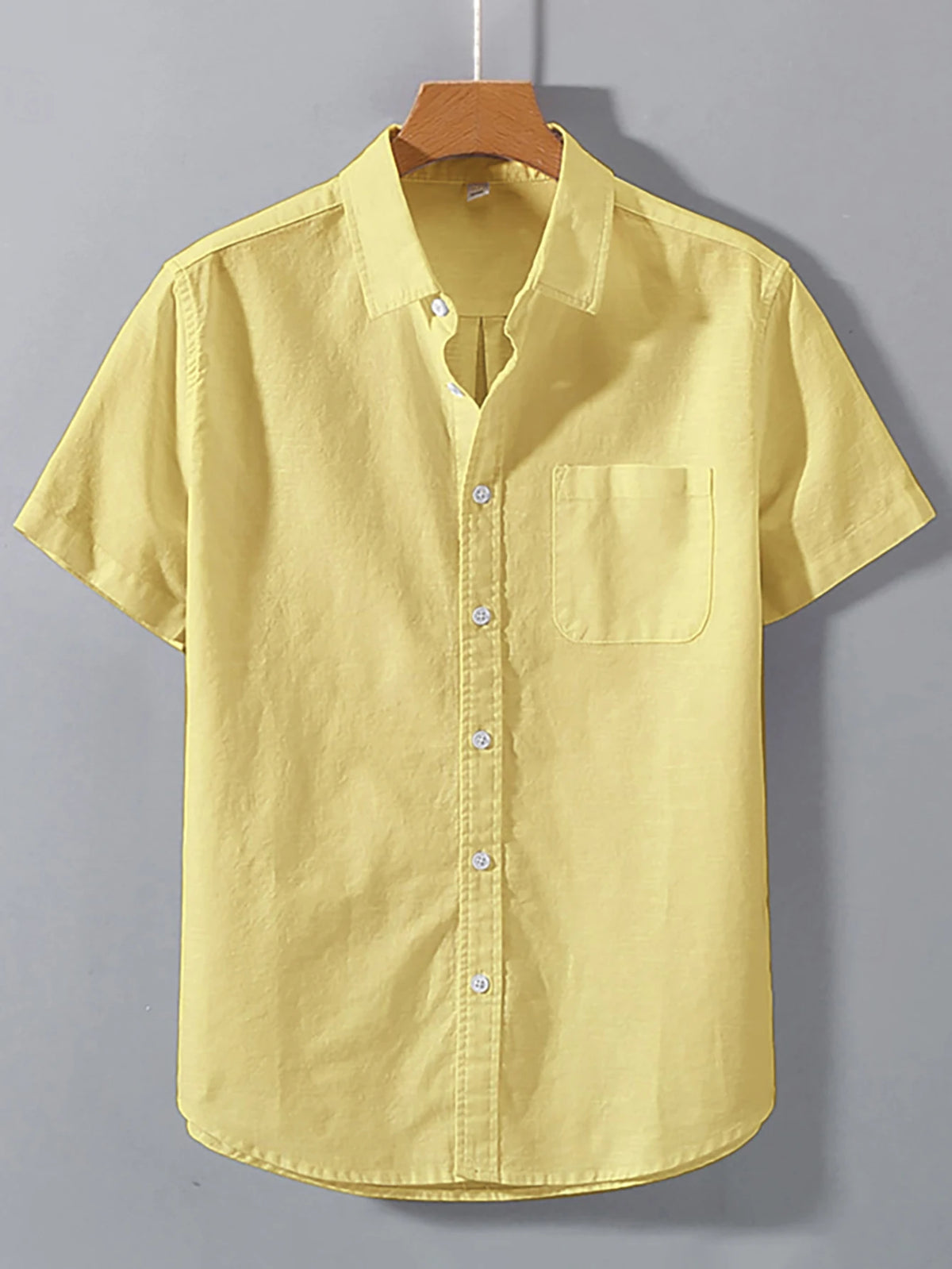 Chemise à Manches Courtes en Coton 100% pour Hommes — Décontractée et Respirante