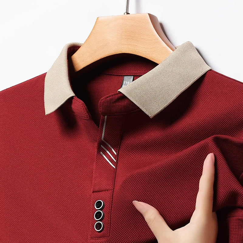Intims - Polo à Manches Longues à Col Beige pour Homme - 91045FR
