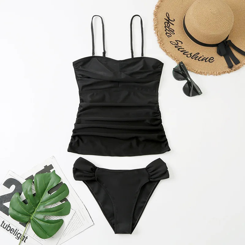 Maillot de Bain Débardeur à Bretelles Amovibles et Réglables