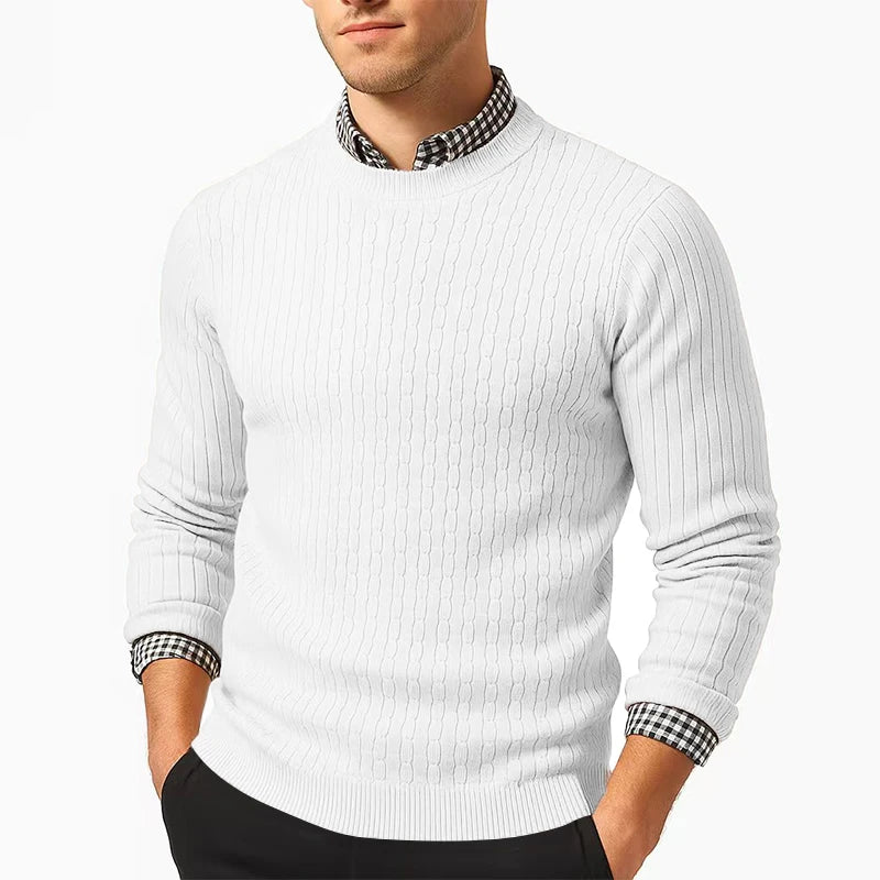Pull à Torsades en Maille Chaude - Homme