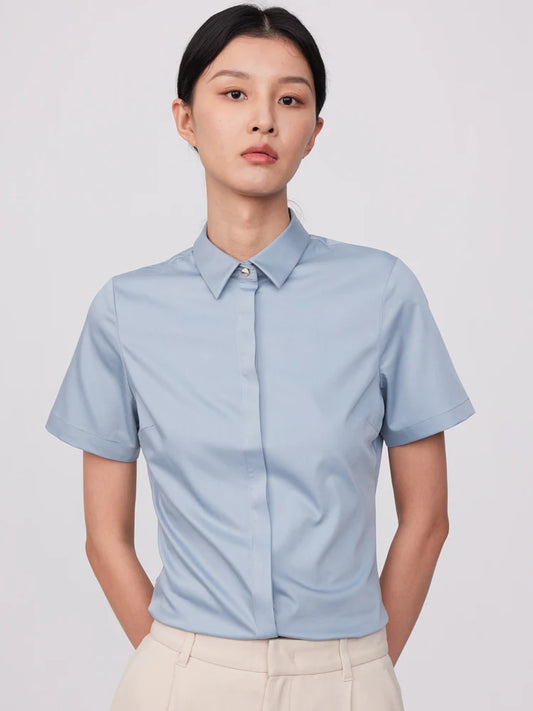 Intims - Chemise d'Été Sans Poche à Manches Courtes Col Classique pour Femme - 10001FR