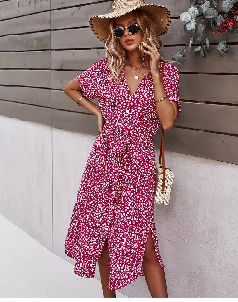 Intims - Robe Midi Imprimée à Fleurs pour Femme - 97531FR