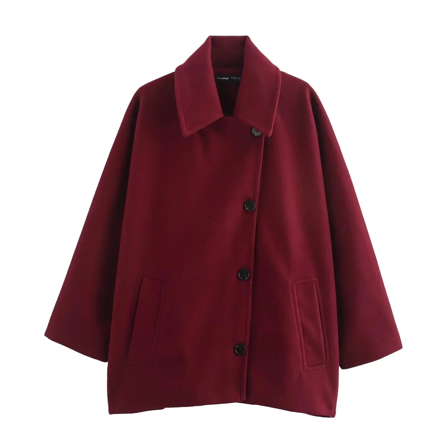 Manteau Vintage Court Imitation Laine