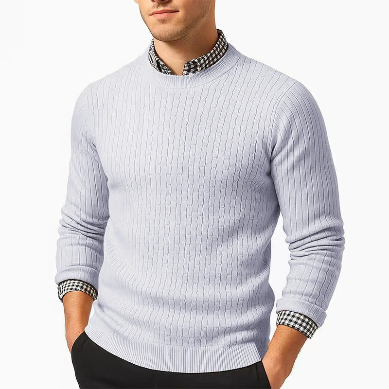 Pull à Torsades en Maille Chaude - Homme