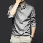 Chemise en Satin pour Homme S-6XL - 12 Couleurs