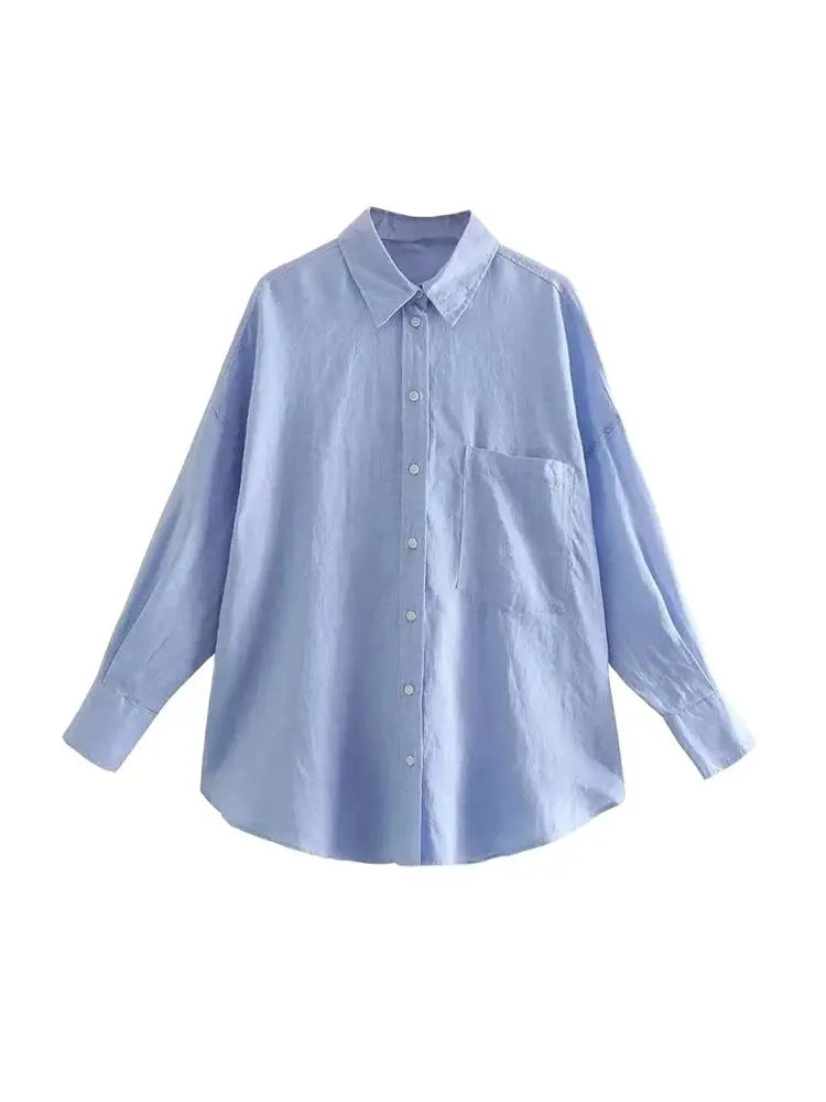 Intims - Chemise BASIC Manches longues en Popeline de Coton - 74821FR