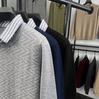 Pull 2 en 1 avec Chemise à Rayures - Homme