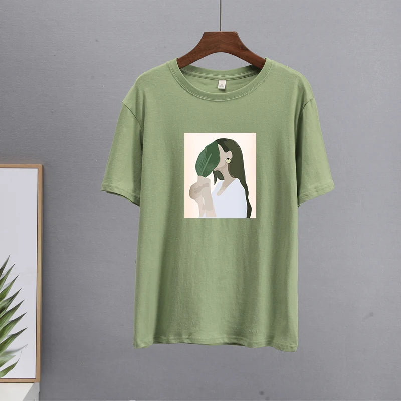 T-shirt en Coton ample à imprimé Femme tropical