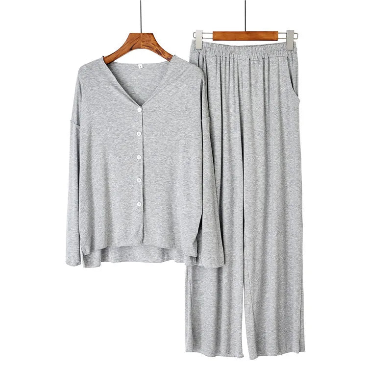 Intims - Pyjama en Coton Ultra-Doux Manches Longues & Pantalon pour Femme - 10002FR