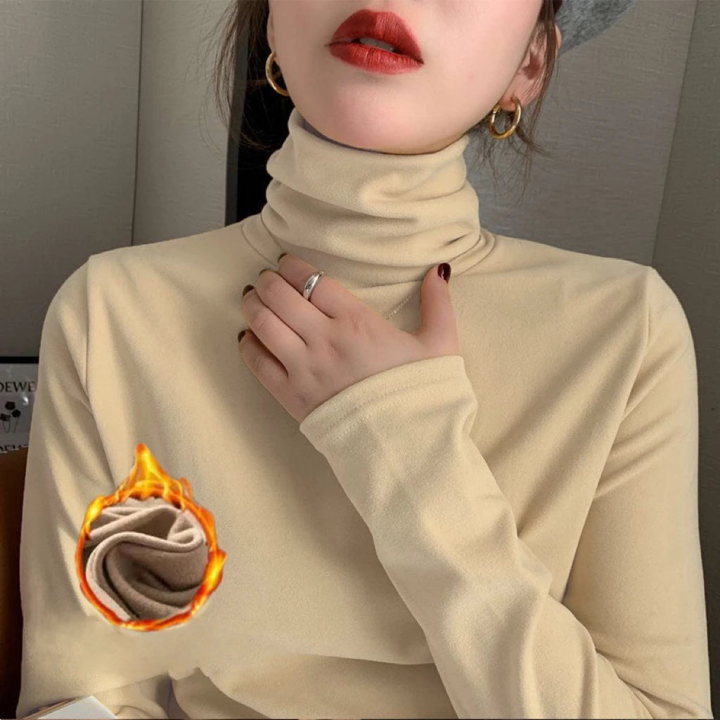 Col Roulé Thermique avec Doublure Polaire - Femme