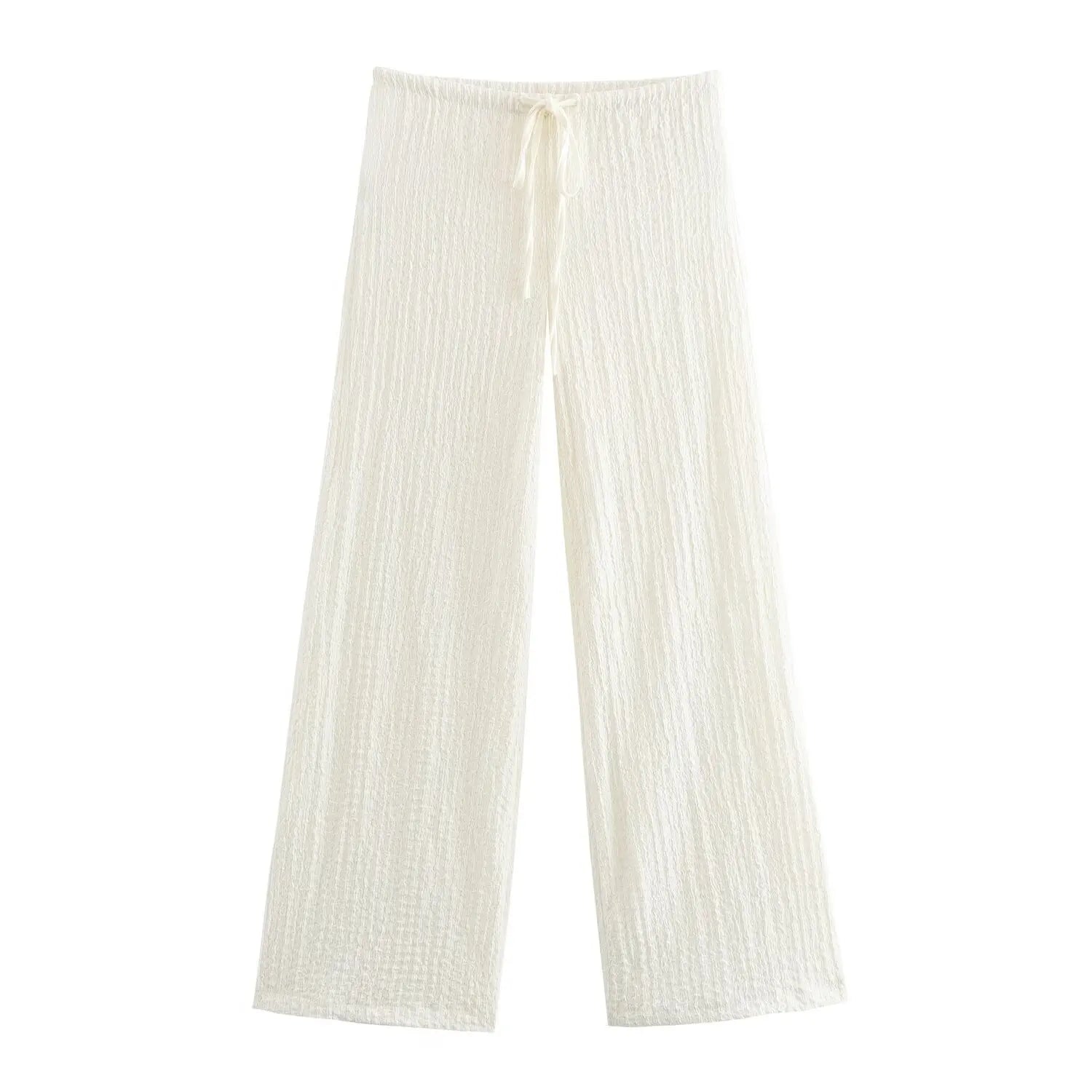 Ensemble 2PCS Texturé Veston Sans Manche à Bouton & Pantalon Élastique