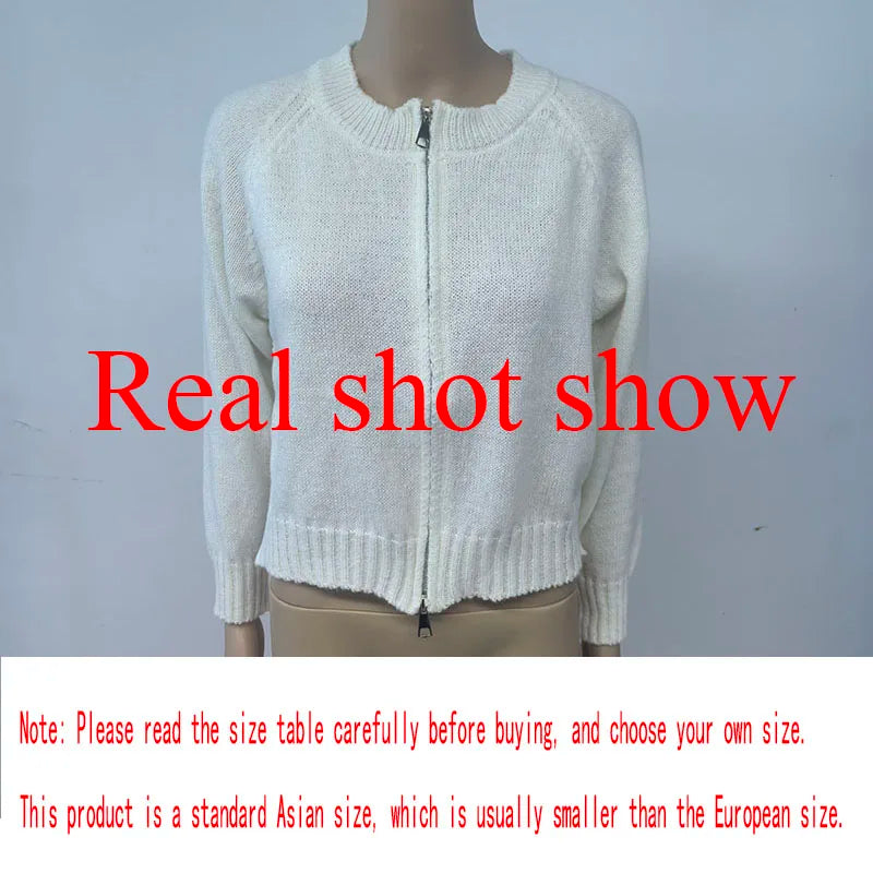 Gilet Court en Tricot à Fermeture Éclair