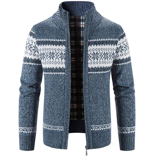 Cardigan Homme Épais à Motifs Scandinaves