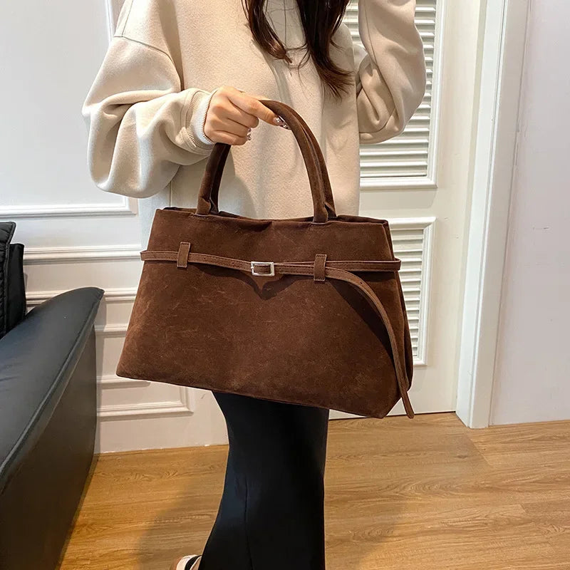 Intims - Sac à Main Luxueux en Daim avec Boucle - 73921FR