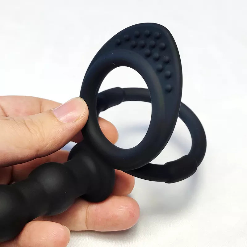 COCKRING 2 en 1 - Anneau pénien & Plug anal perlé