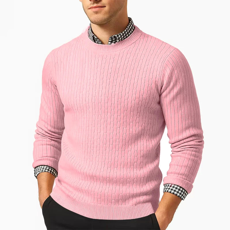 Pull à Torsades en Maille Chaude - Homme