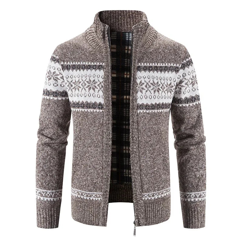 Cardigan Homme Épais à Motifs Scandinaves