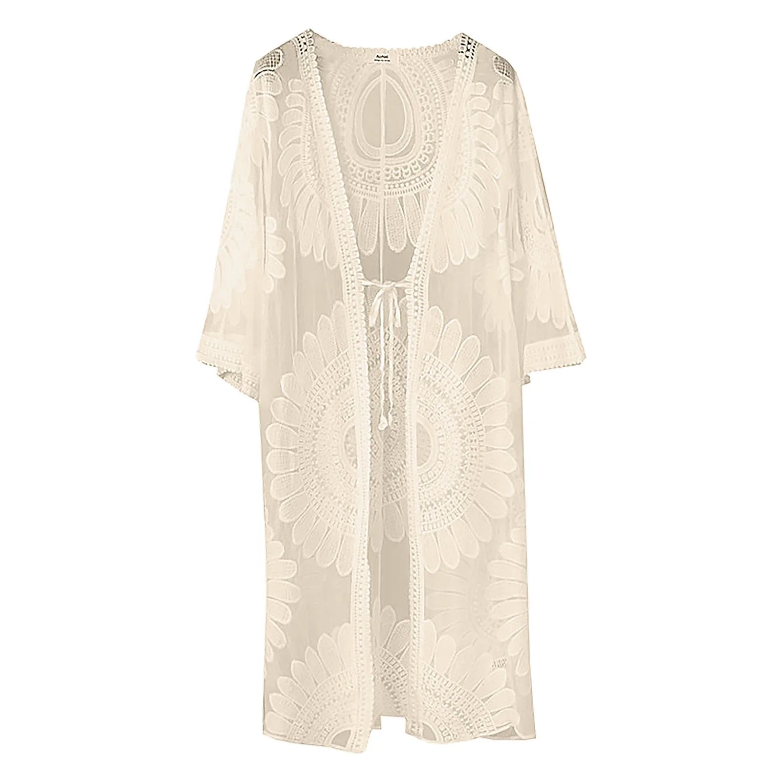Intims - Kimono de plage en Dentelle Florale à nouer pour Femmes - 74531FR