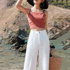 Intims - Pantalon droit élégant en lin et coton pour Femme - 26949FR