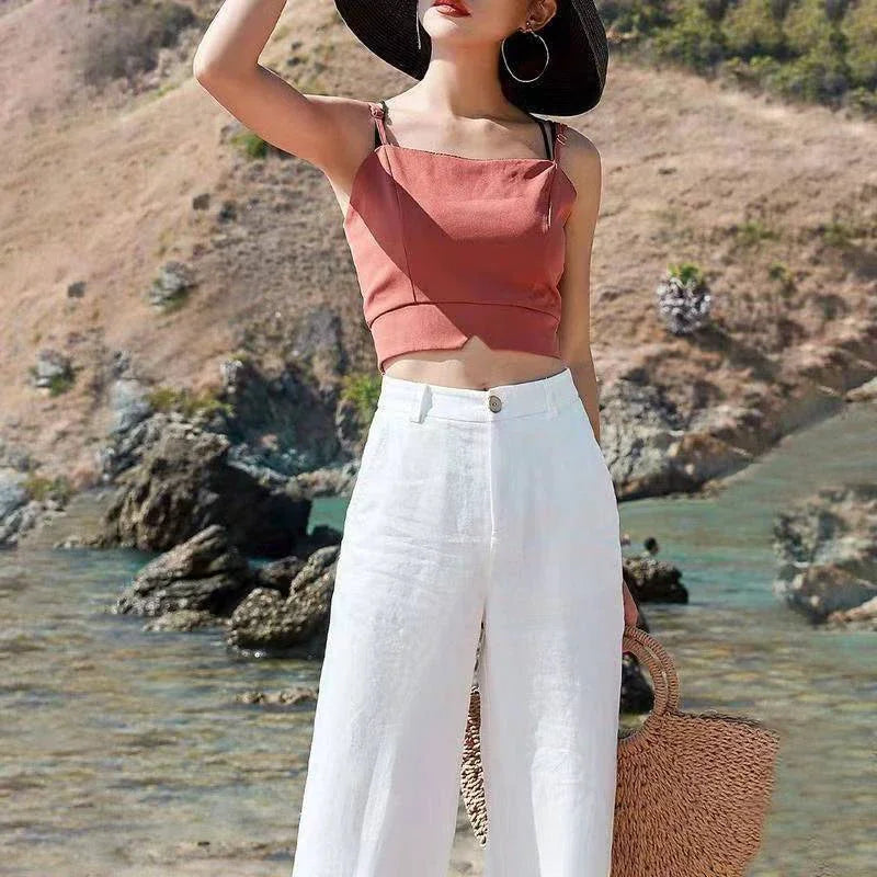 Intims - Pantalon droit élégant en lin et coton pour Femme - 26949FR