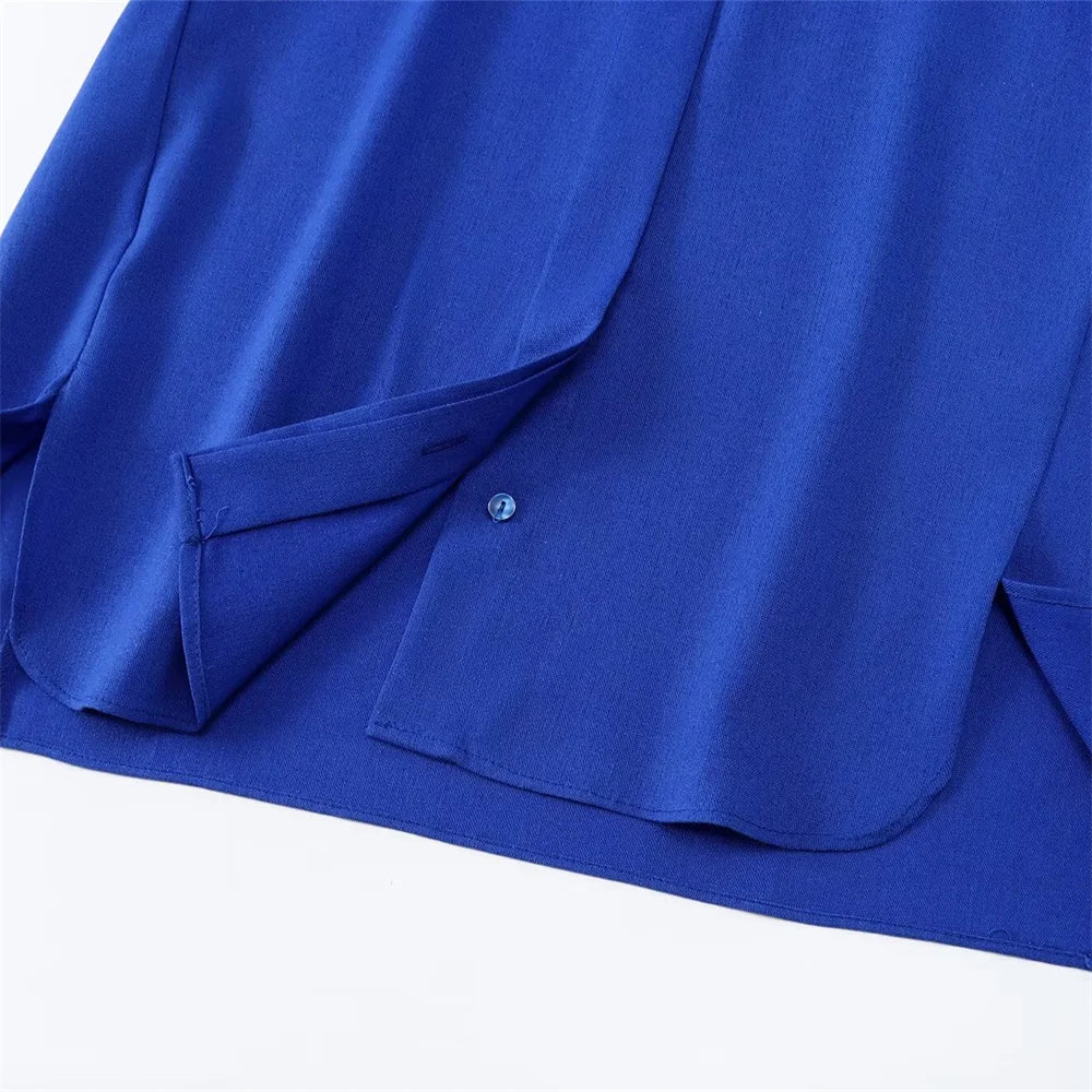 Ensemble Chemise Manches 3/4 et Pantalon Fluide à Taille Élastique 2 Coloris - 57913FR