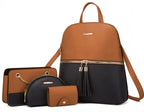 Ensemble de Sacs à dos, Sac à main, Portefeuille et Trousse en Cuir PU
