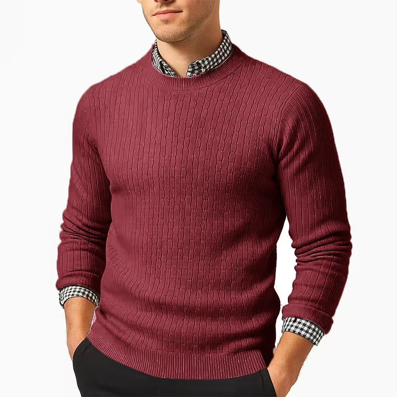 Pull à Torsades en Maille Chaude - Homme