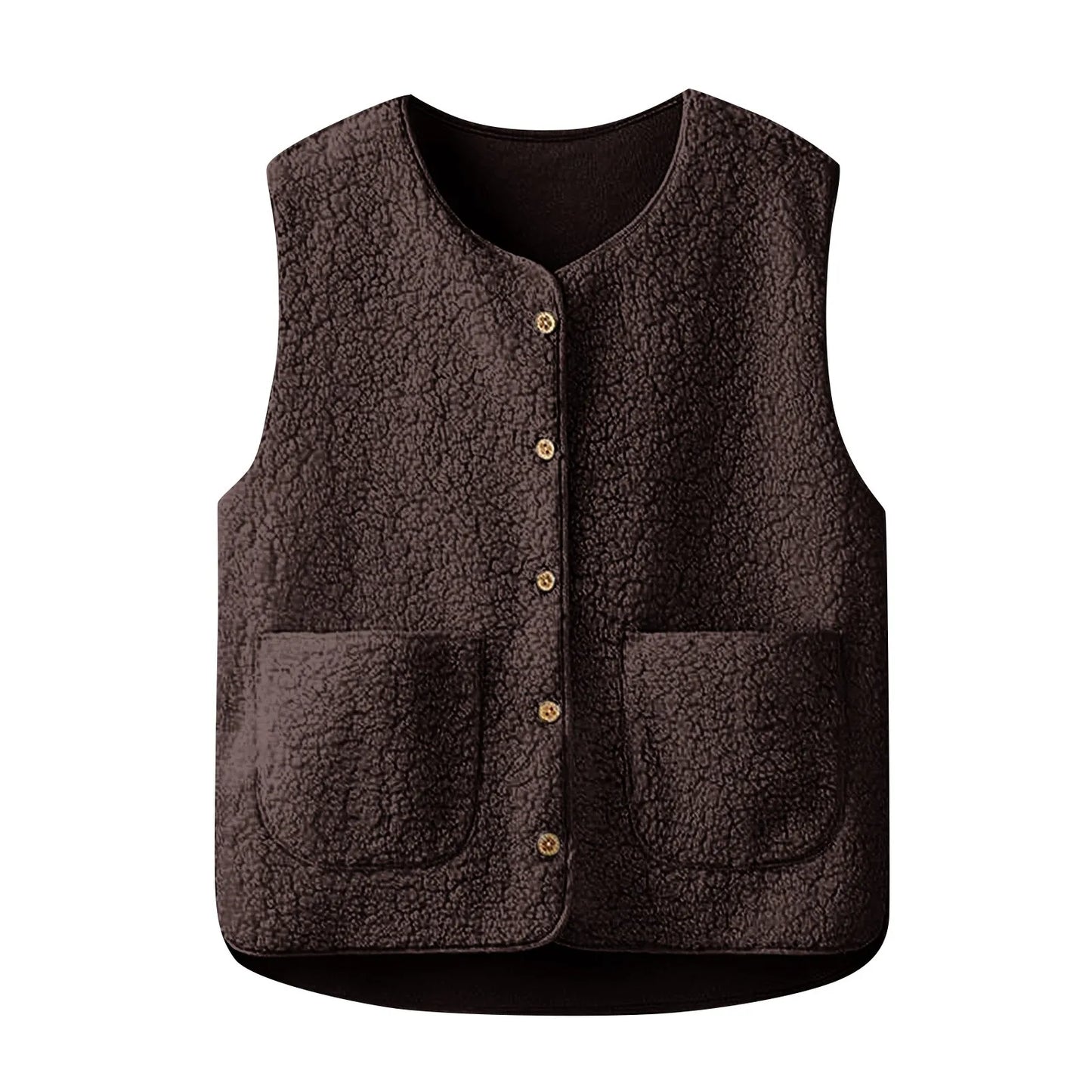Gilet Polaire Teddy Sans Manches pour Femmes